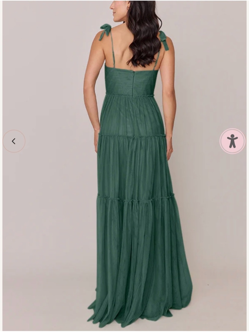 Revelry Eloise Tulle Dress Greenery Long Maxi Bridesmaids Dress Size 0 - Picture 2 of 5